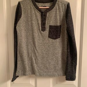 Boys Lee Gray/Black Long Sleeve Shirt